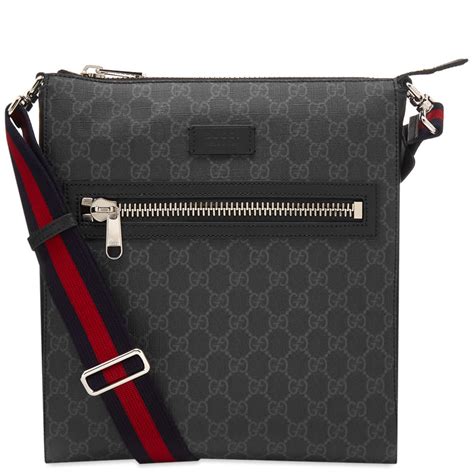 GUCCI GG Supreme Messenger Bag Black PVC coated canvas 